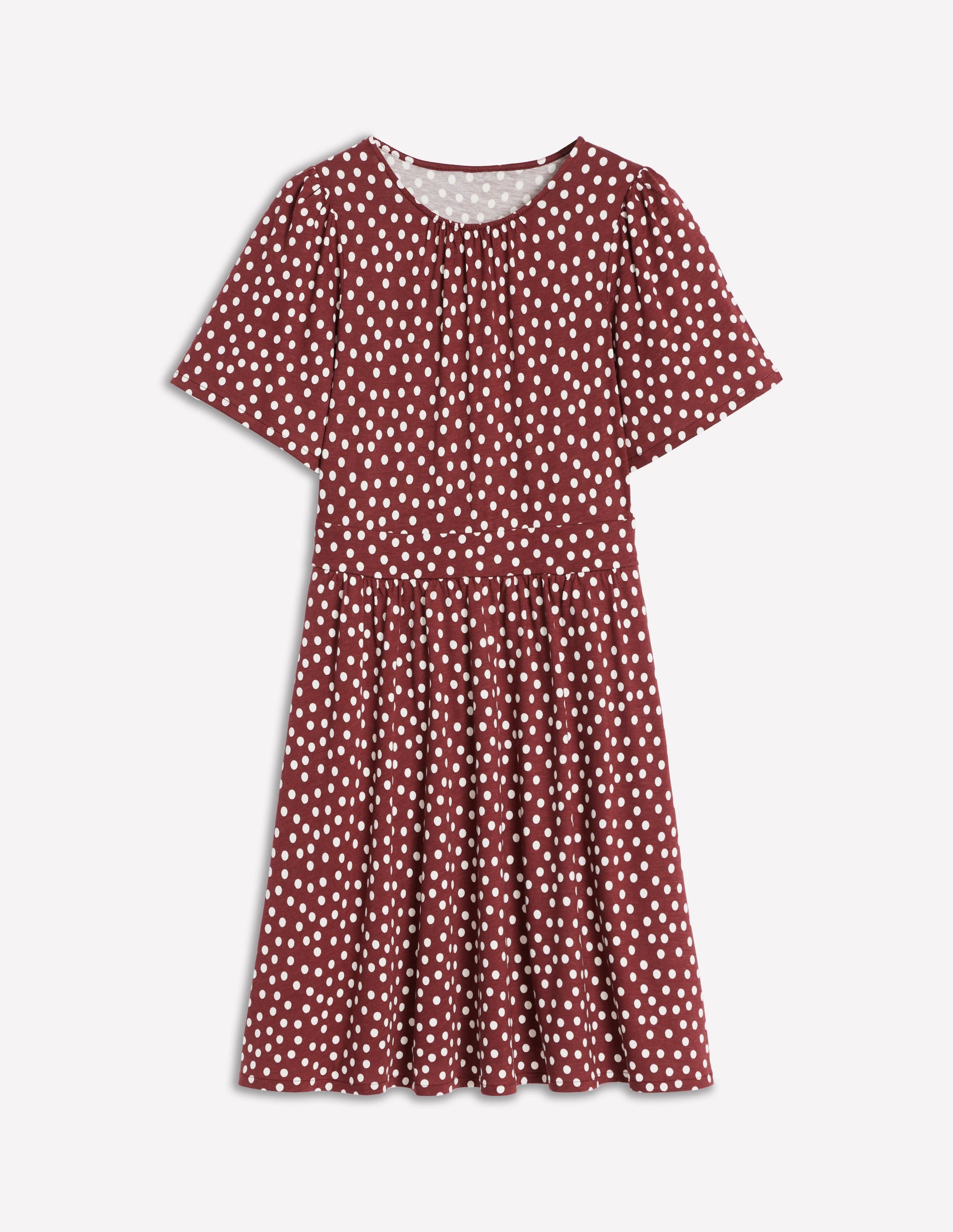 Louisa Short Jersey Dress-Chestnut, Painted Dot - Image 5