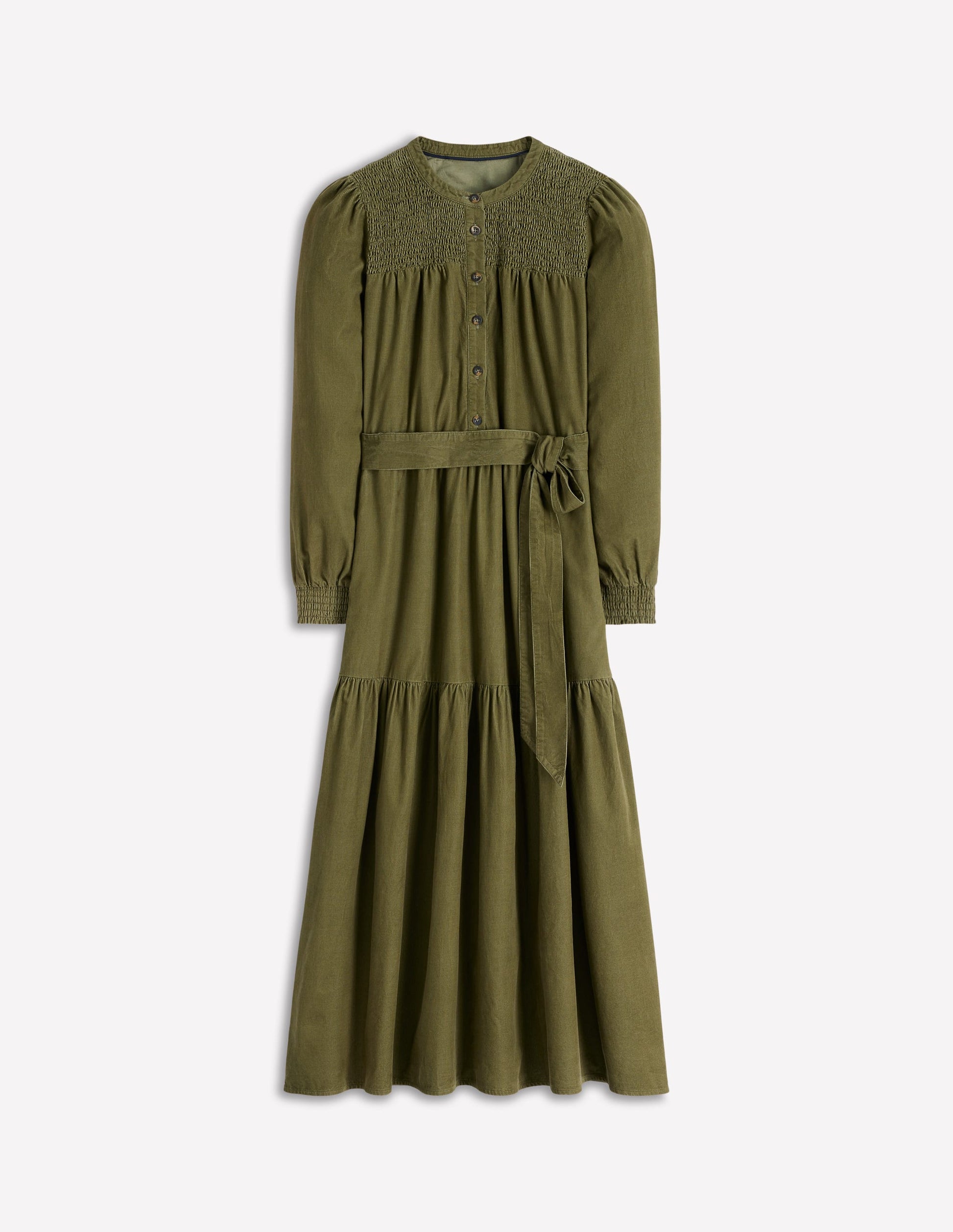 Cecily Cord Midi Dress-Woodland Green-5