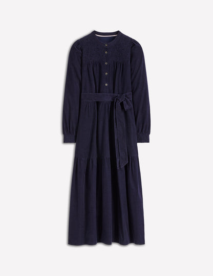 Cecily Cord Midi Dress-Navy-6