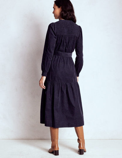 Cecily Cord Midi Dress-Navy-4