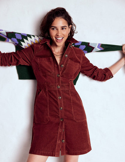 Amanda Cord Short Dress-Chestnut-4