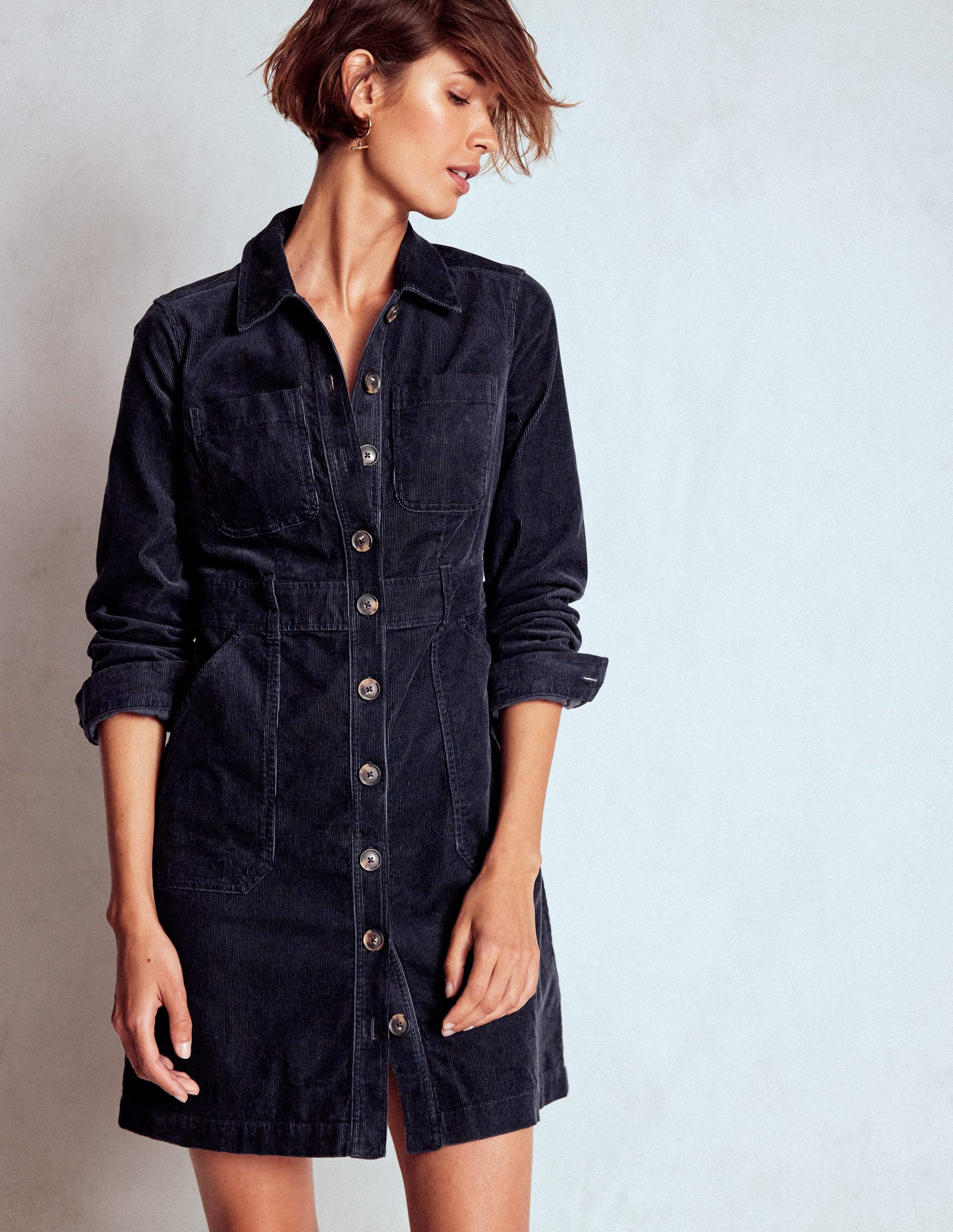 Amanda Cord Short Dress-Navy-5