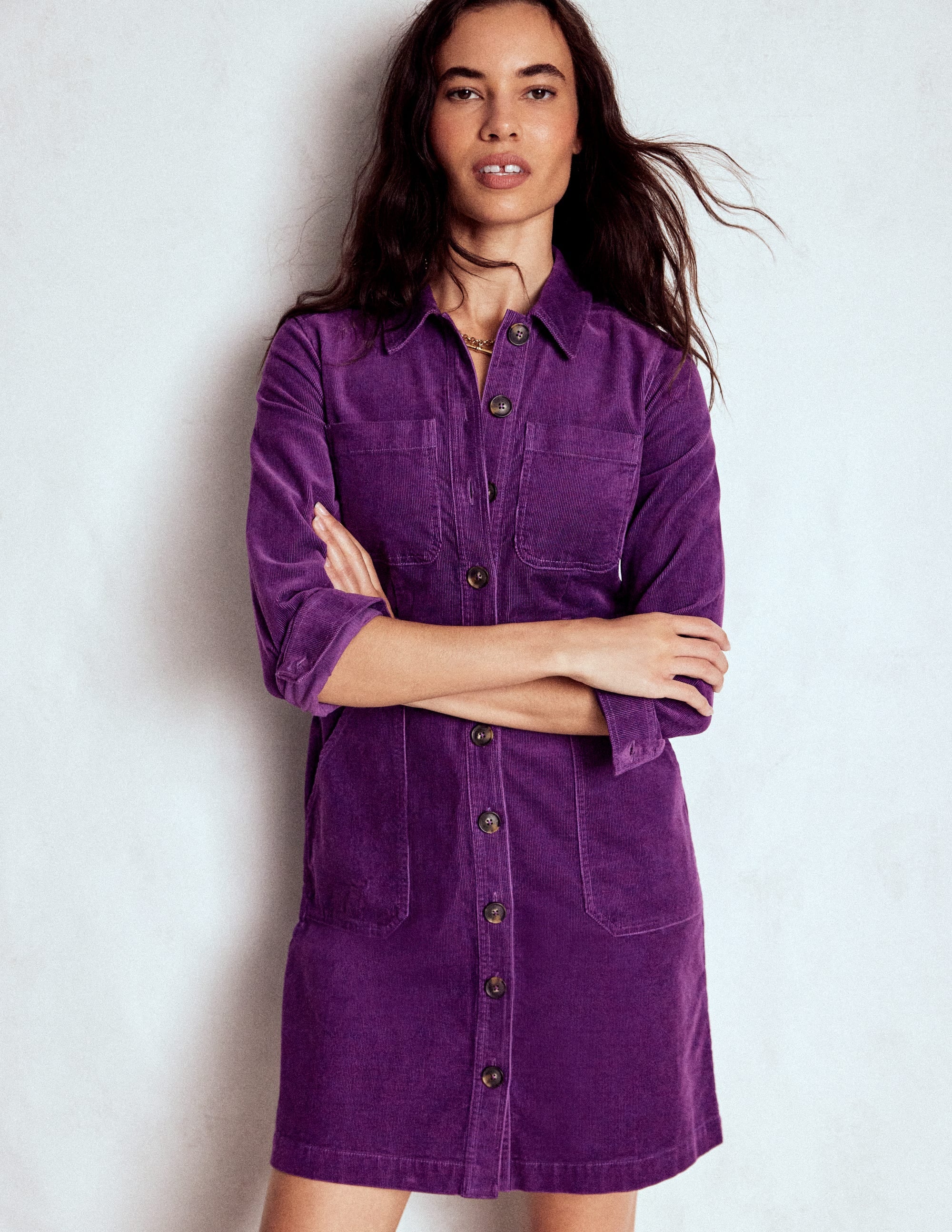 Amanda Cord Short Dress-Viola Purple - Image 1