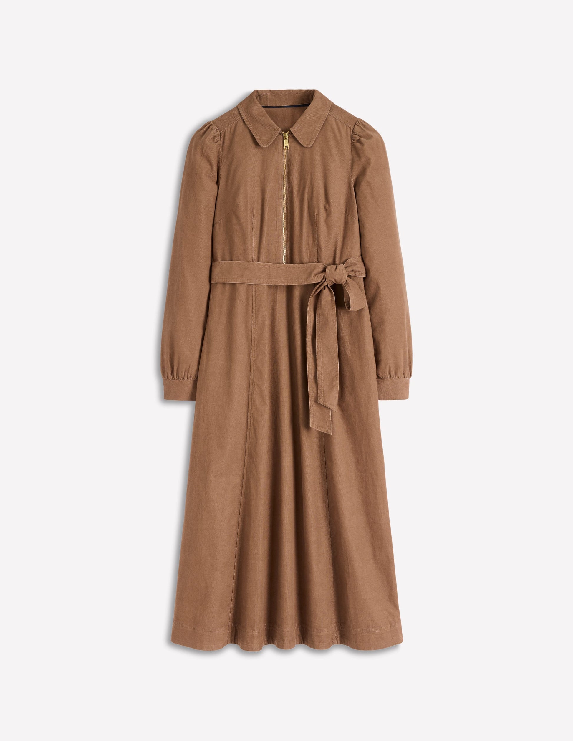 Adelaide Zip Cord Midi Dress-Latte-5