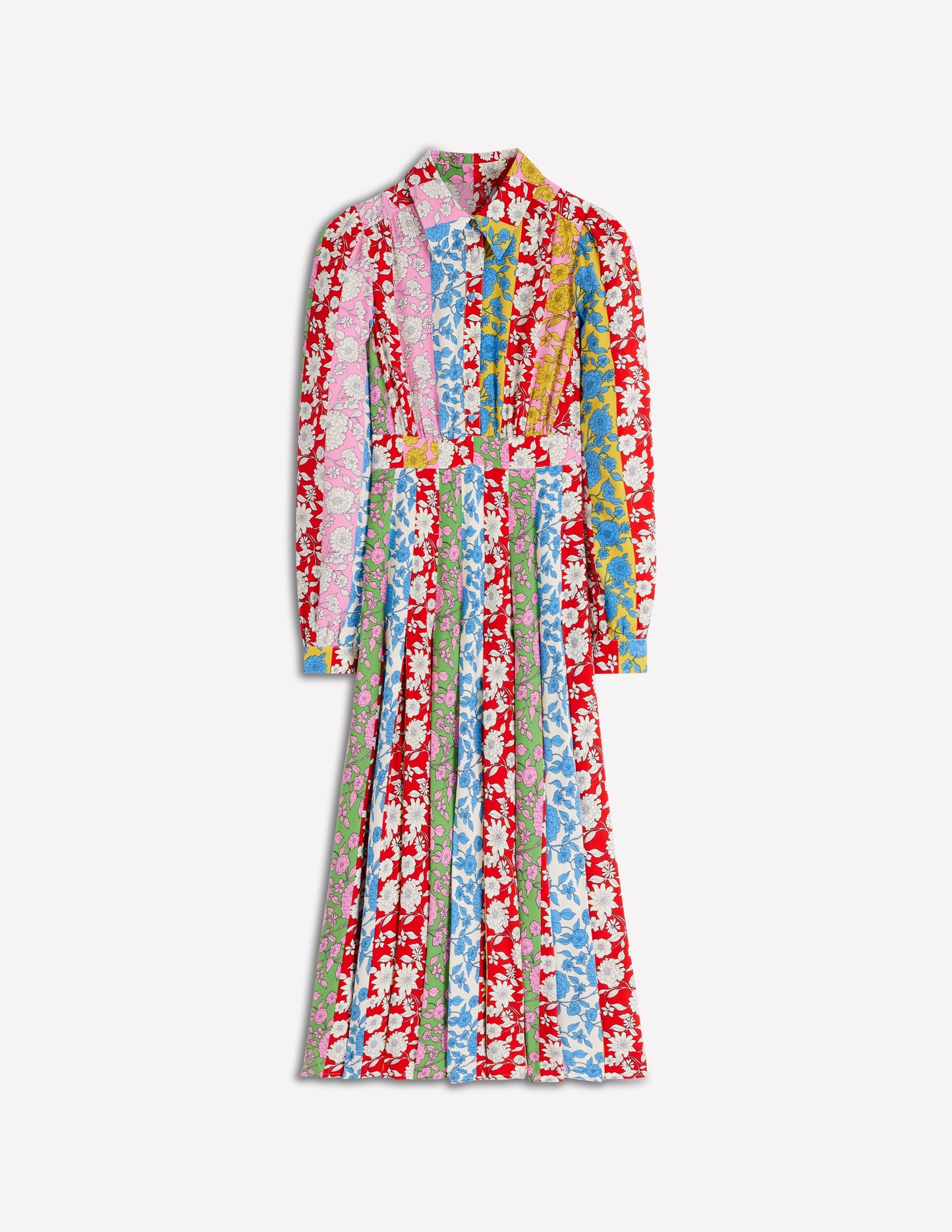 Pleat Skirt Shirt Dress-Multi, Dahlia Trail Stripe