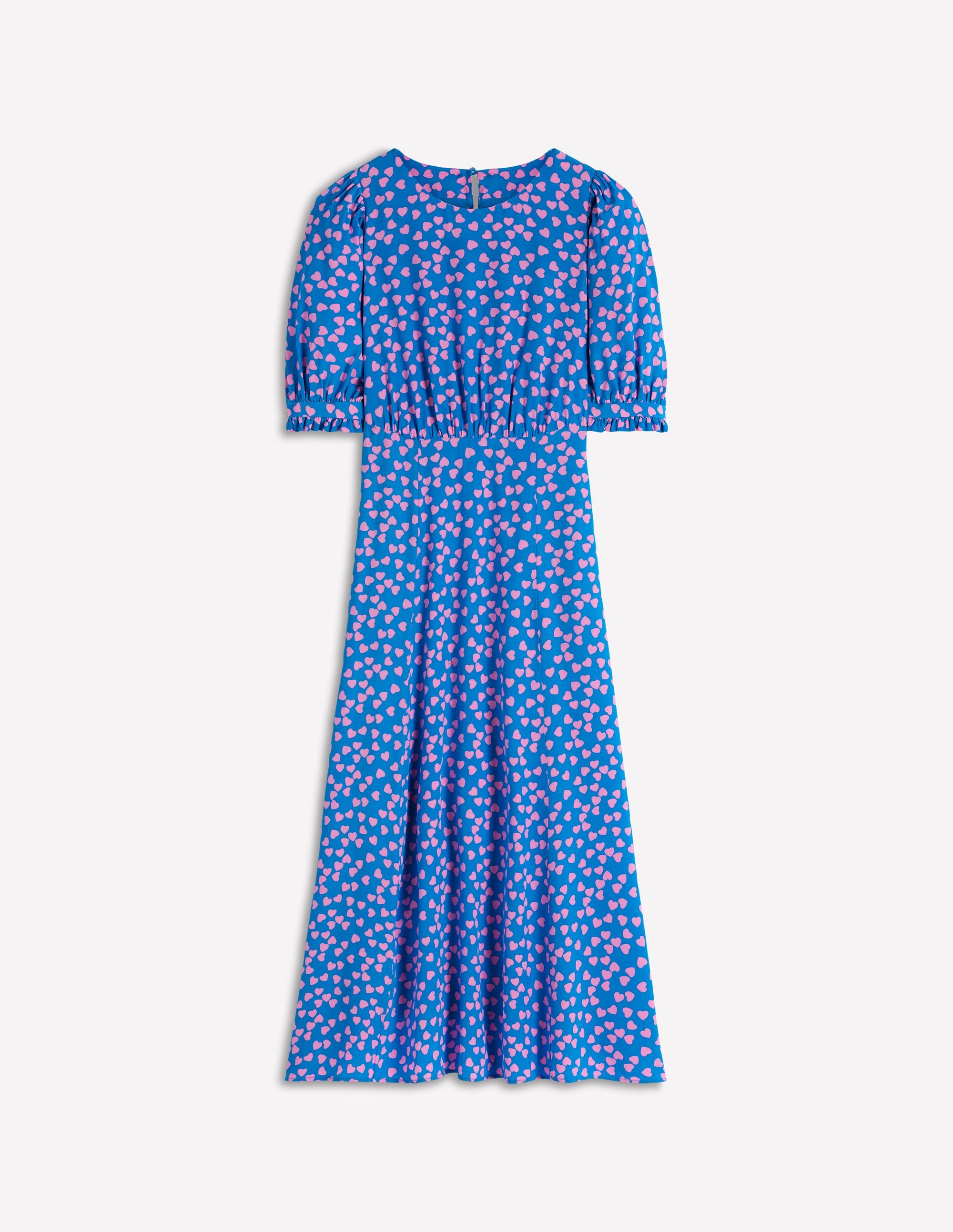 Blanca Midi Tea Dress-Kingfisher Blue, Heart Cascade - Image 7