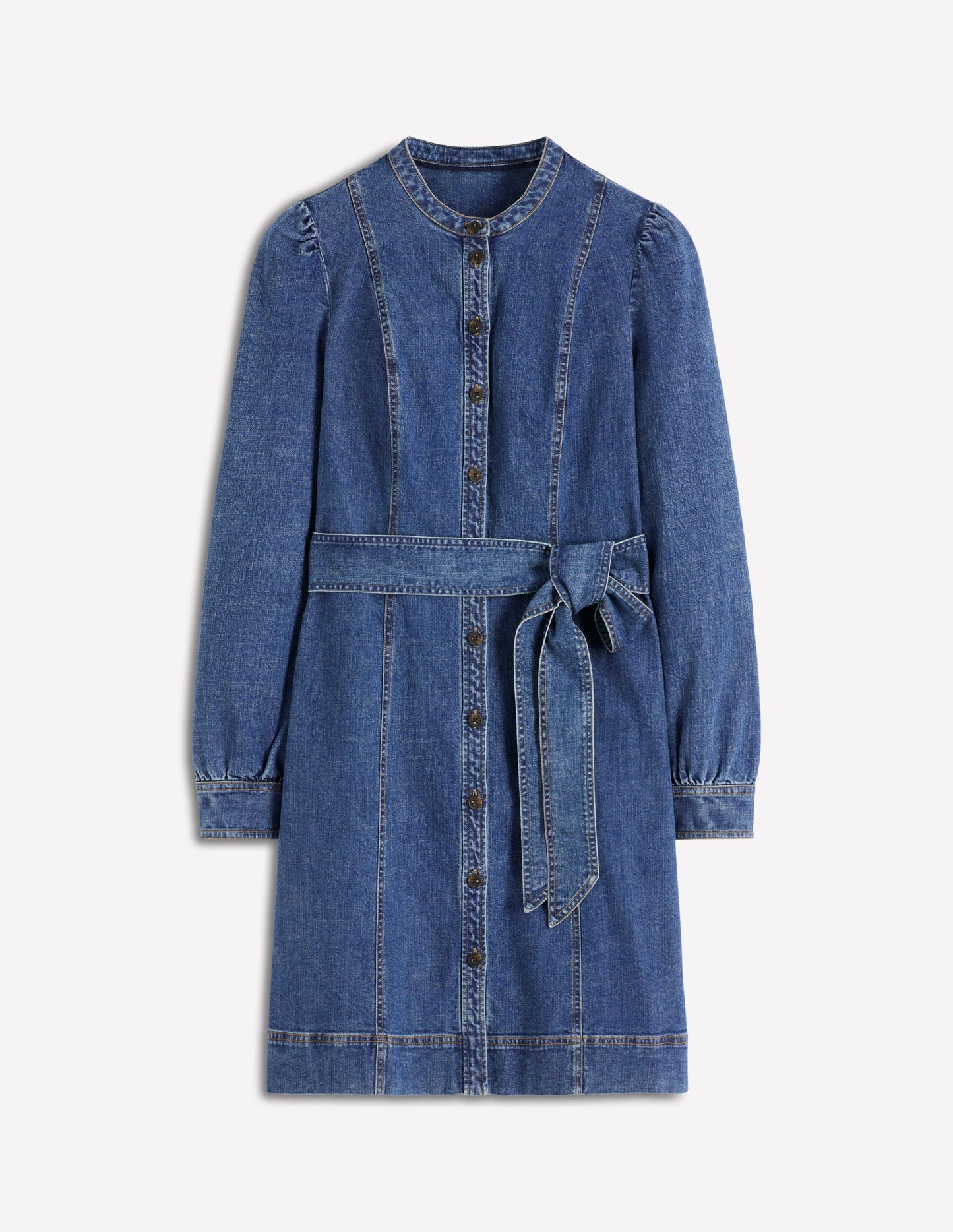 Bre Denim Short Dress-Mid Vintage Denim