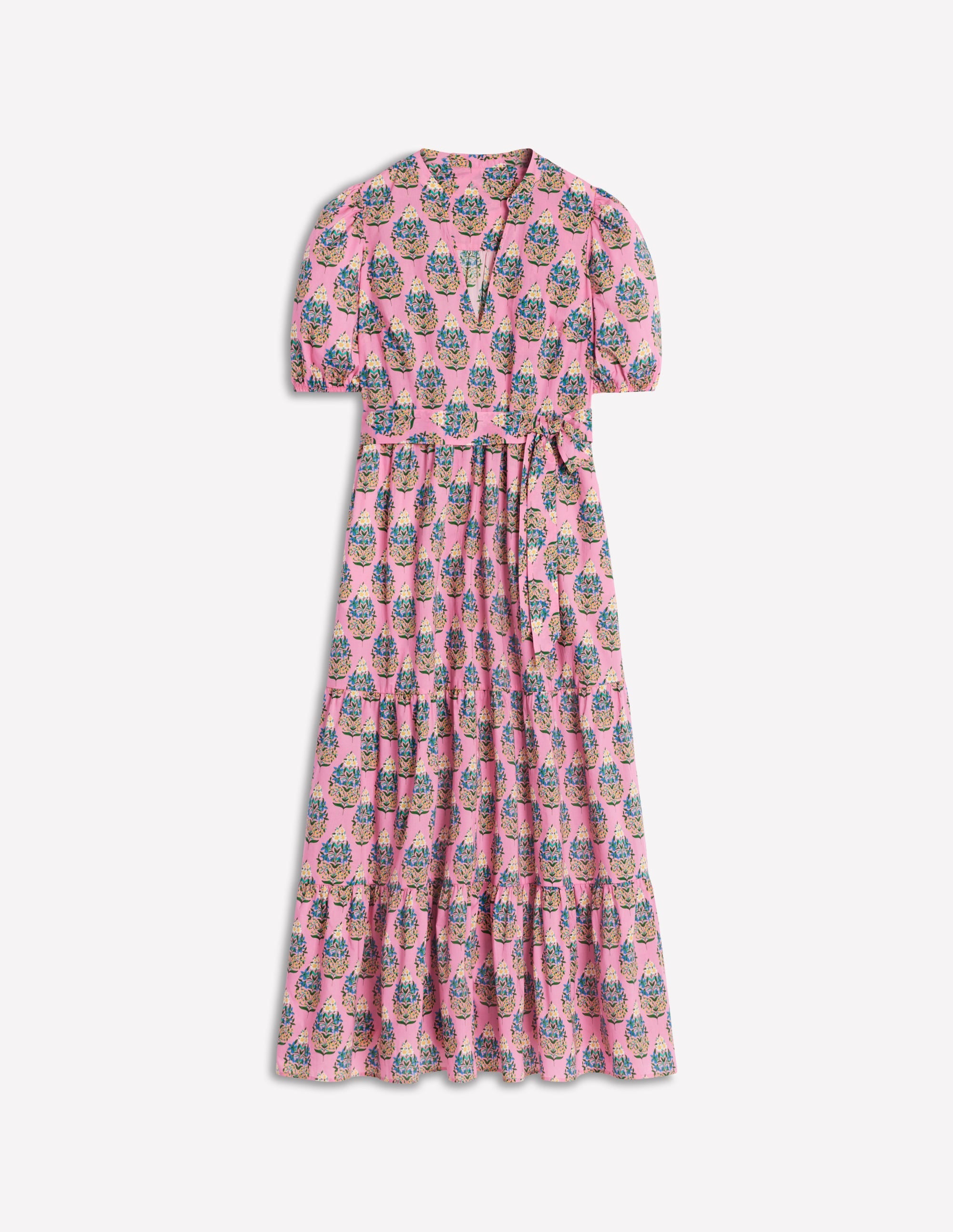 Christabel Cotton Midi Dress-Pink, Wildflower Bouquet - Image 8