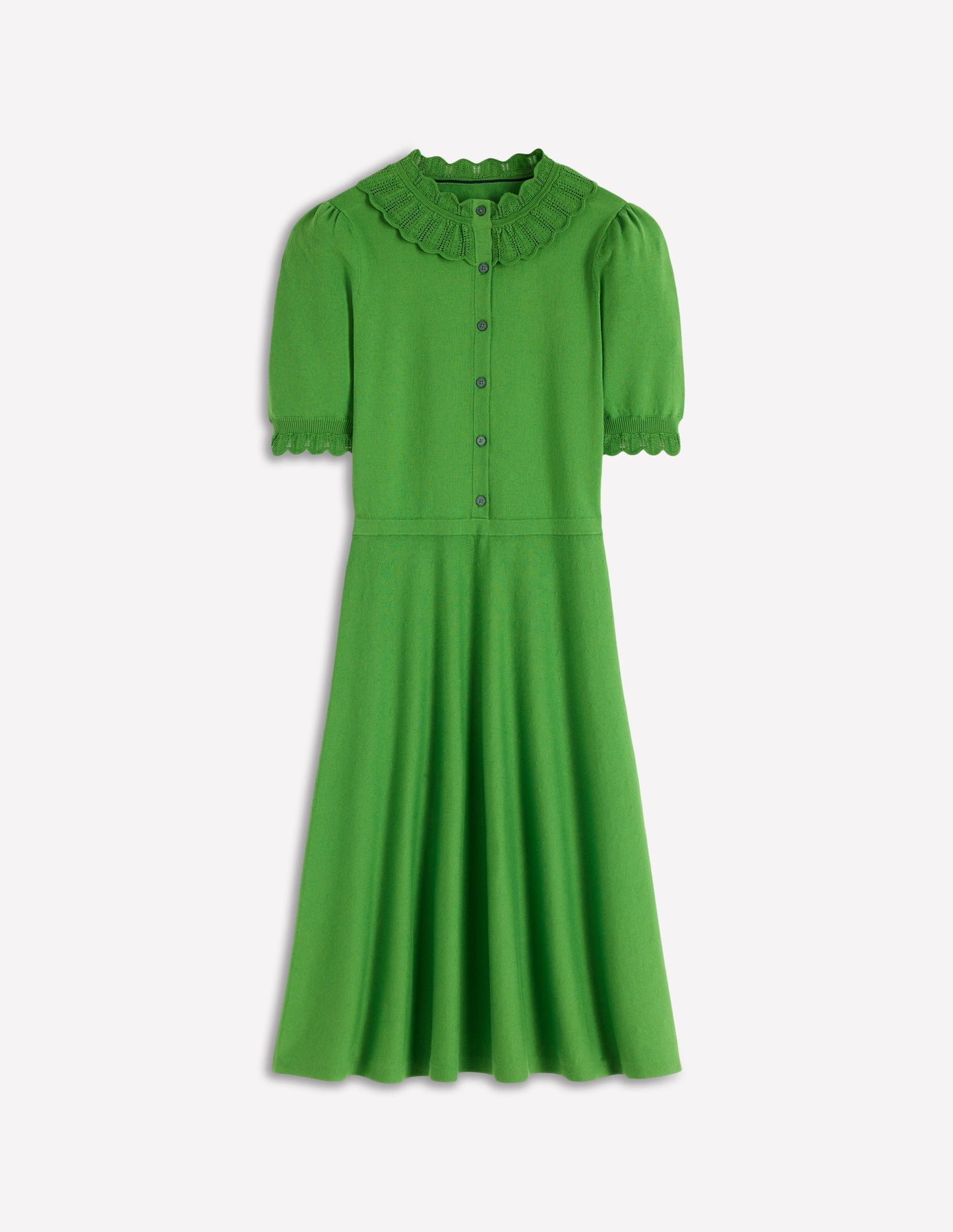 Melina Ruffle Knitted Dress-Paradise Green