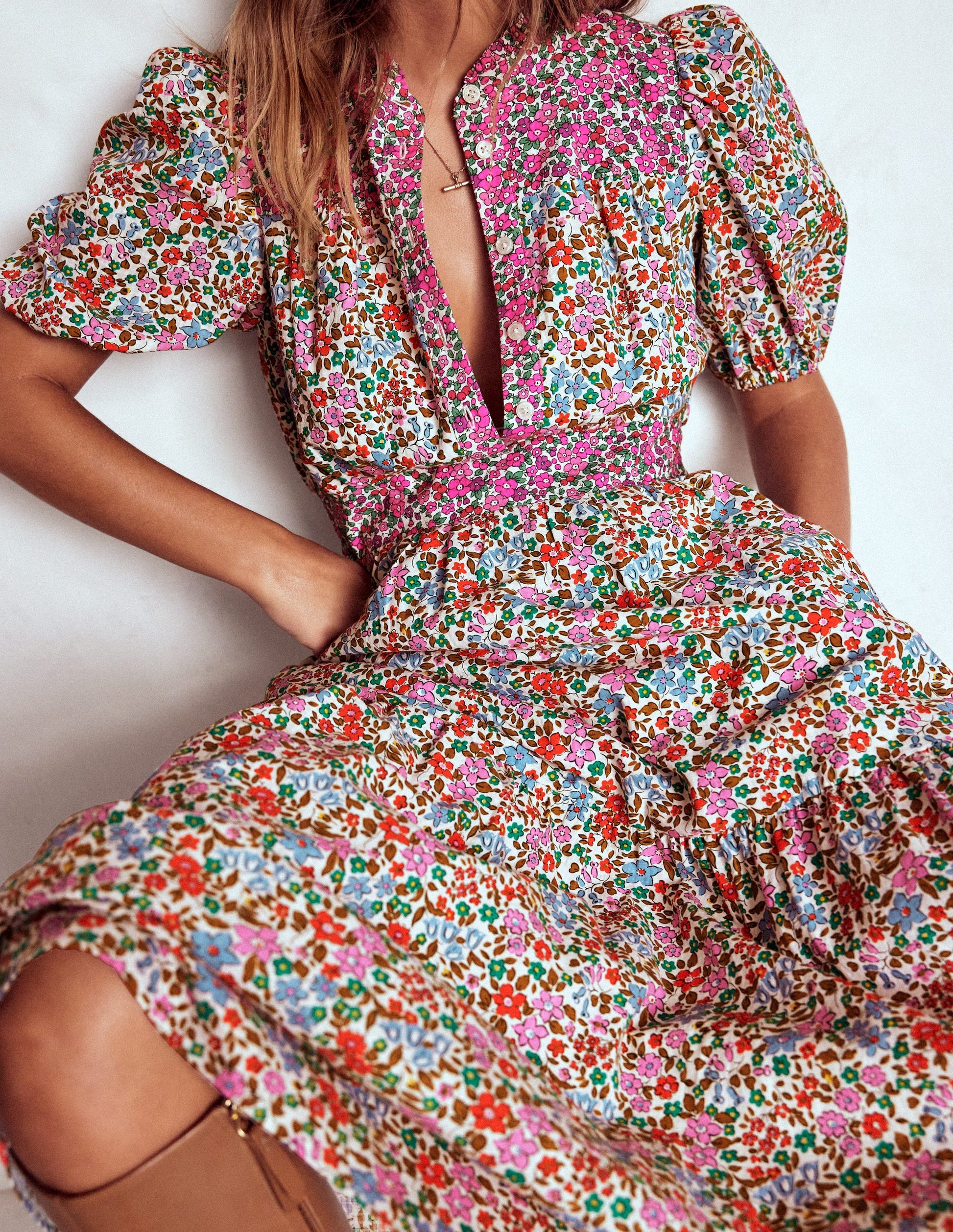 Beatrice Cotton Maxi Dress-Multi, Flowerbed Cluster-4