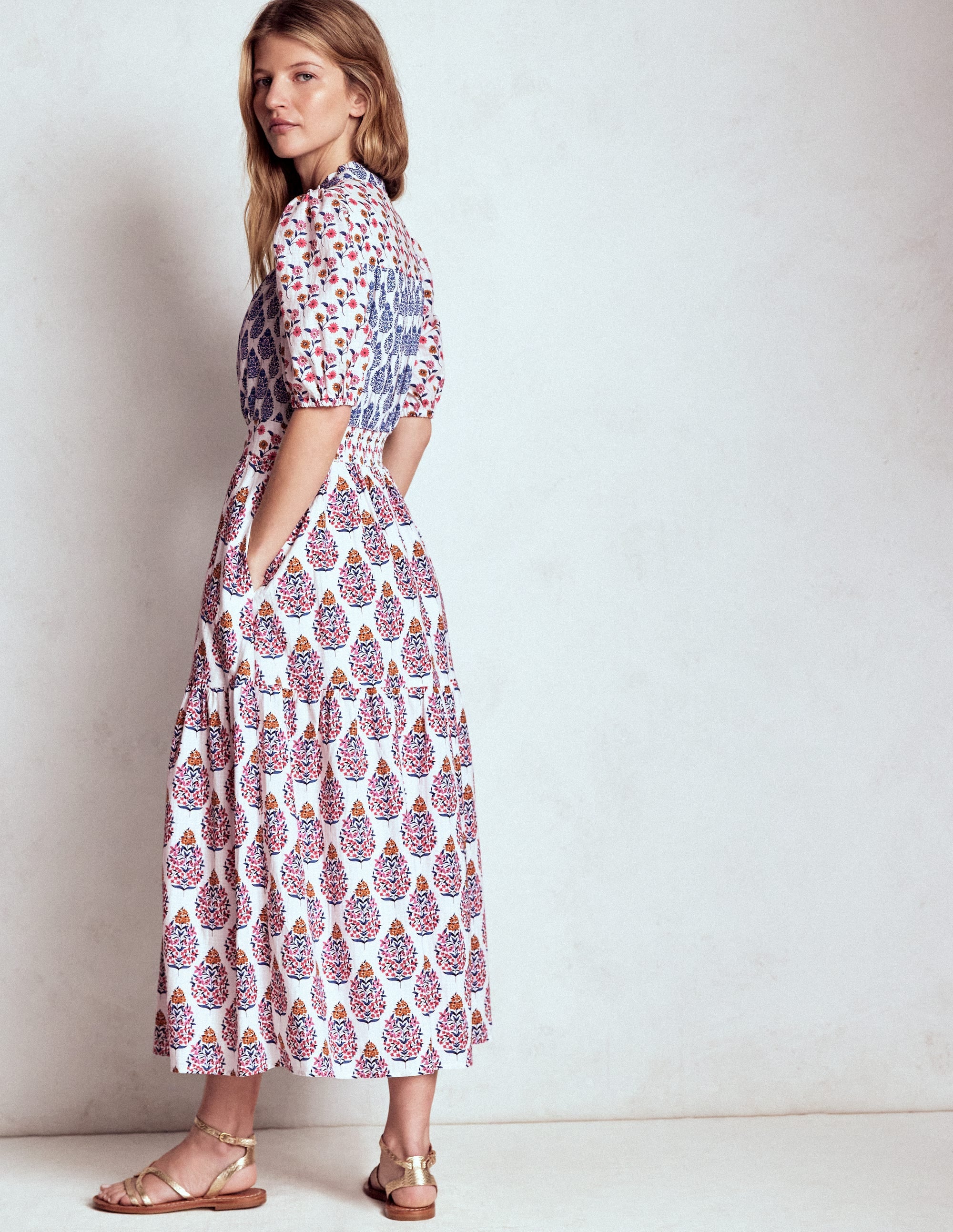 Beatrice Cotton Maxi Dress-Multi, Wildflower Bouquet - Image 3