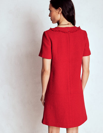 Evita Cotton Shift Dress-Poppy Red-3