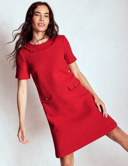 Evita Cotton Shift Dress-Poppy Red-5