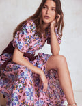 Tiered Poplin Maxi Dress-Formica Pink, Bloom Mosaic