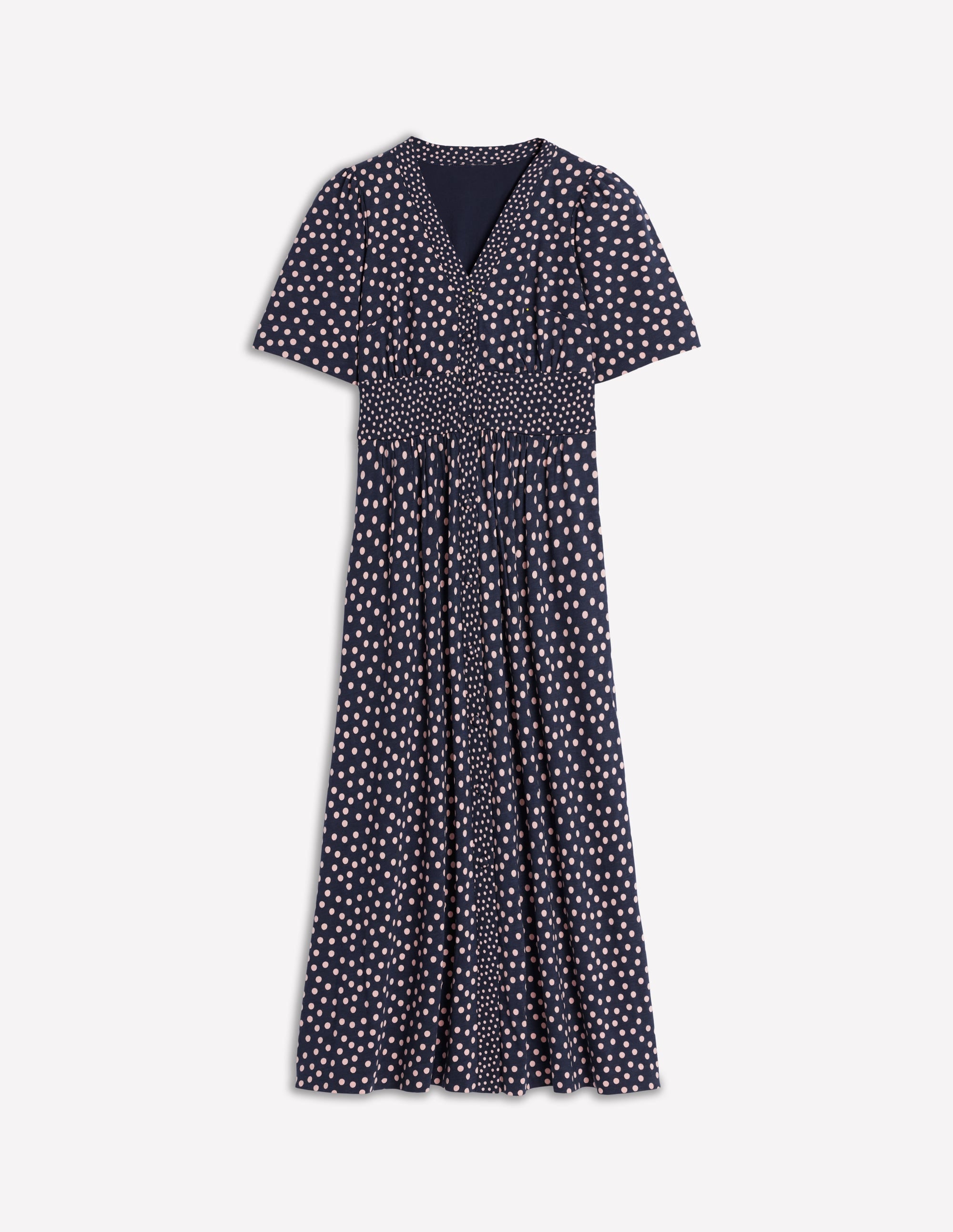 Natalia Jersey Tea Dress-French Navy, Ballet Slipper - Image 6