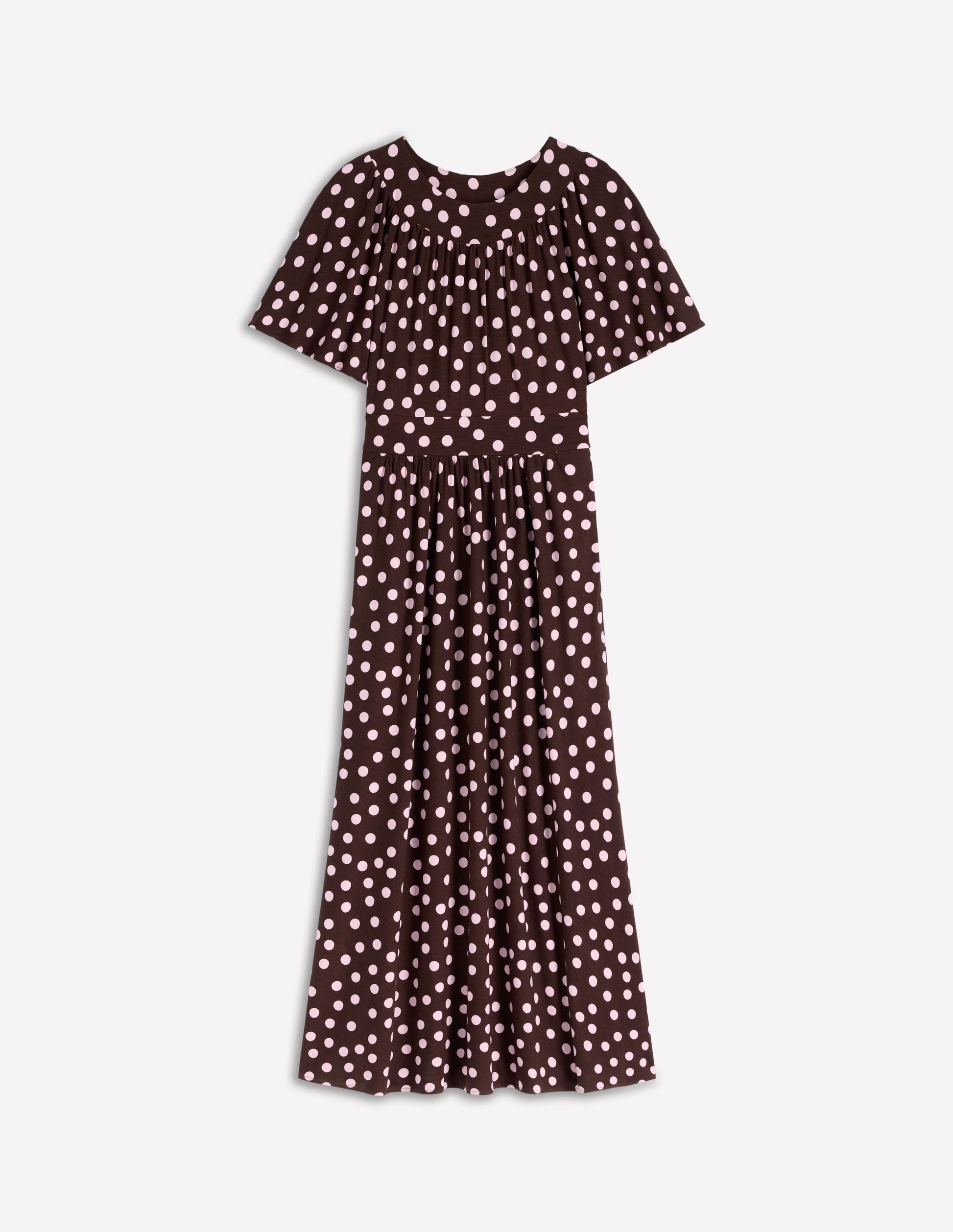 Yoke Panel Maxi Dress-Brown Spot-7