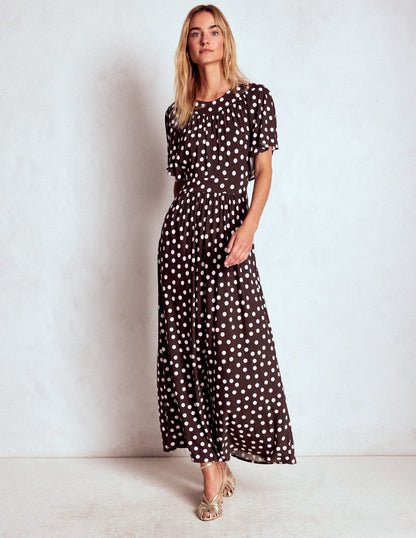 Yoke Panel Maxi Dress-Brown Spot-4