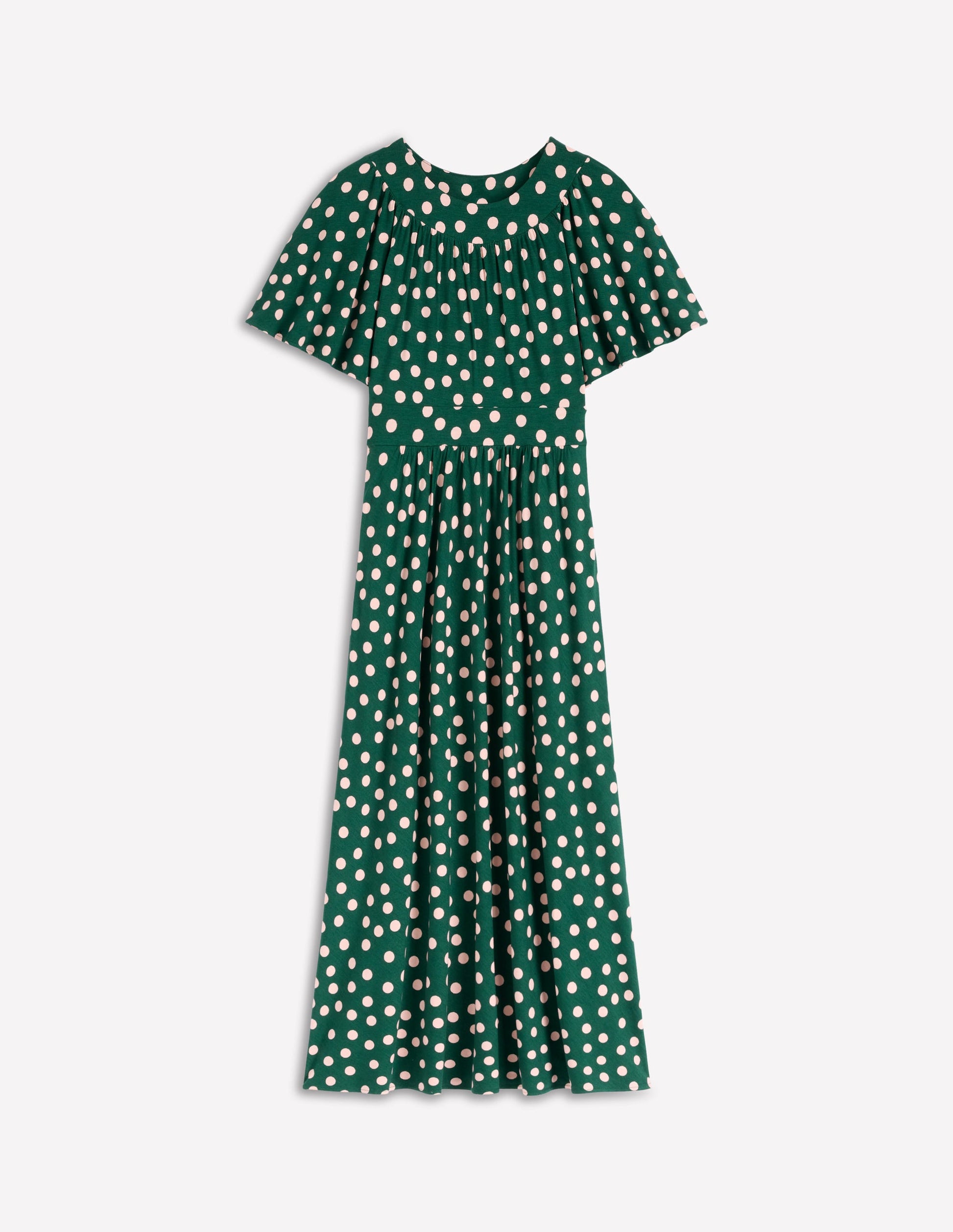 boden women's yoke panel maxi dress product info and reviews Yoke Panel Maxi Dress - Emerald Night, Painted Dot
