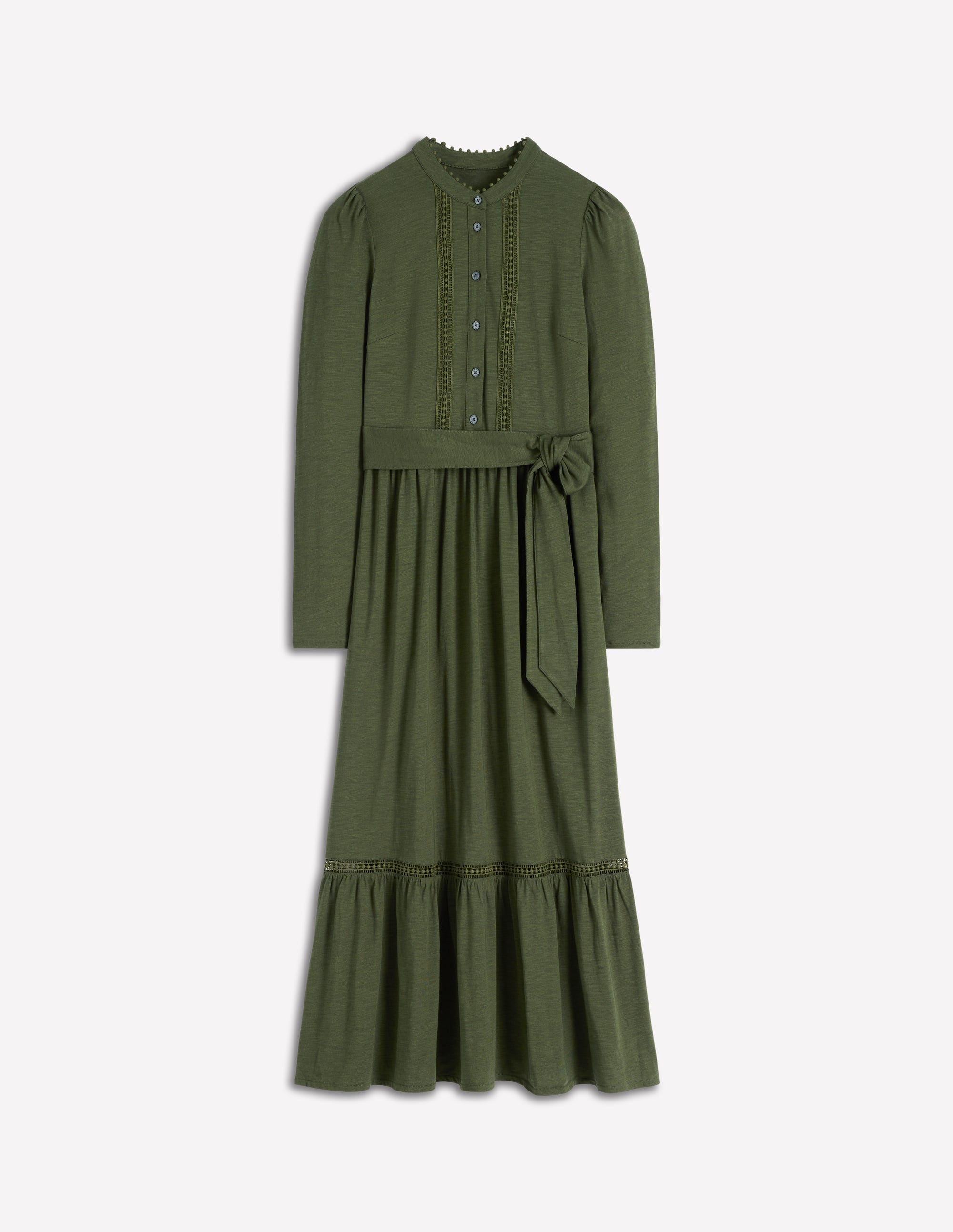 Edwina Jersey Shirt Dress-Kale Leaf - Image 5