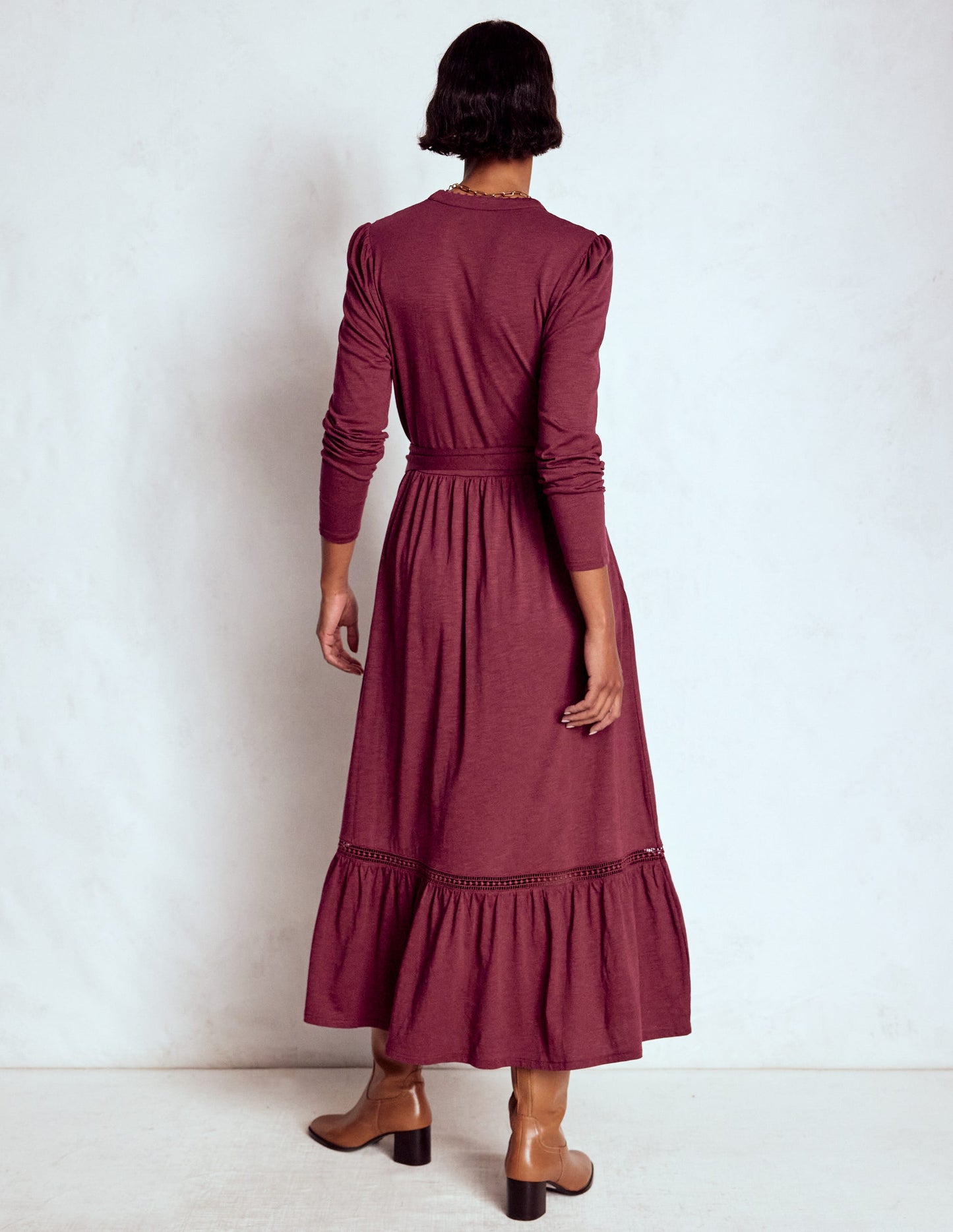 Edwina Jersey Shirt Dress-Deep Wisteria