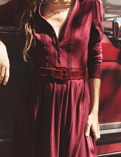 Edwina Jersey Shirt Dress-Deep Wisteria-6