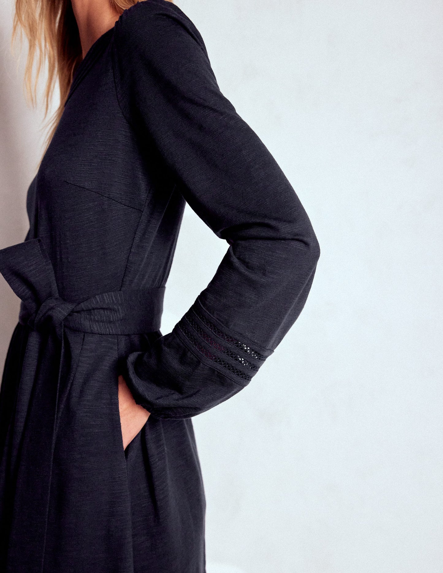 Athina Trim Insert Short Dress-Navy