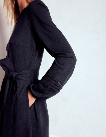 Athina Trim Insert Short Dress-Navy-2