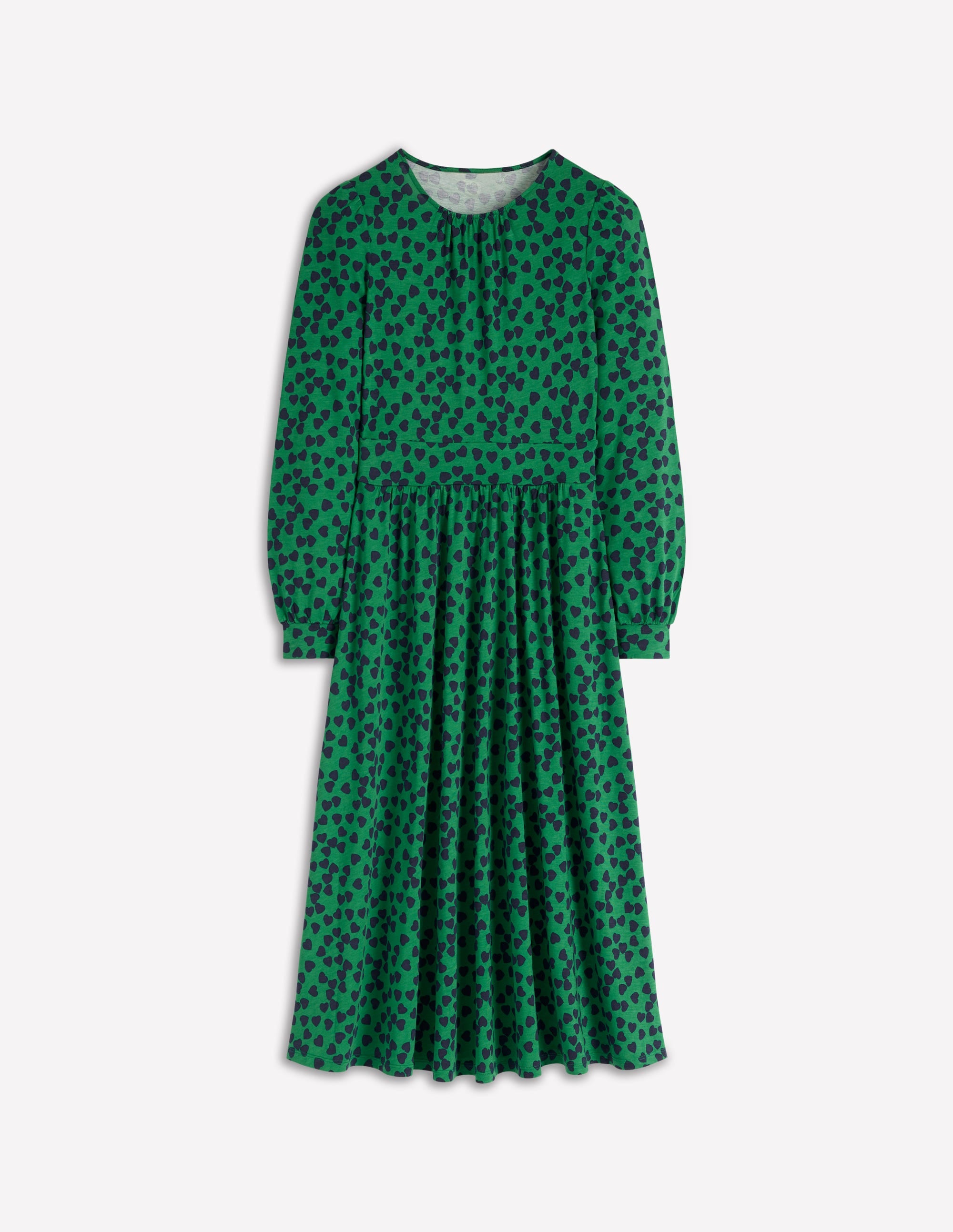 Alexandra Jersey Midi Dress-French Navy, Heart Cascade - Image 6