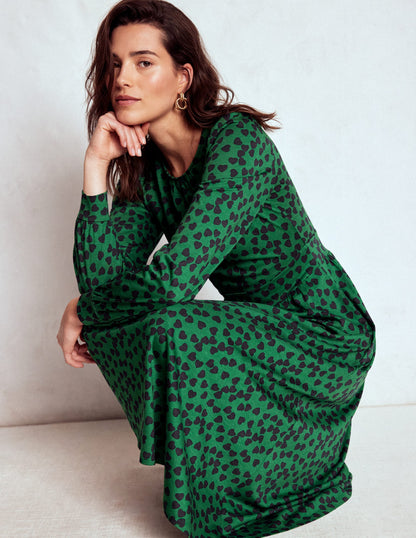 Alexandra Jersey Midi Dress-French Navy, Heart Cascade-1