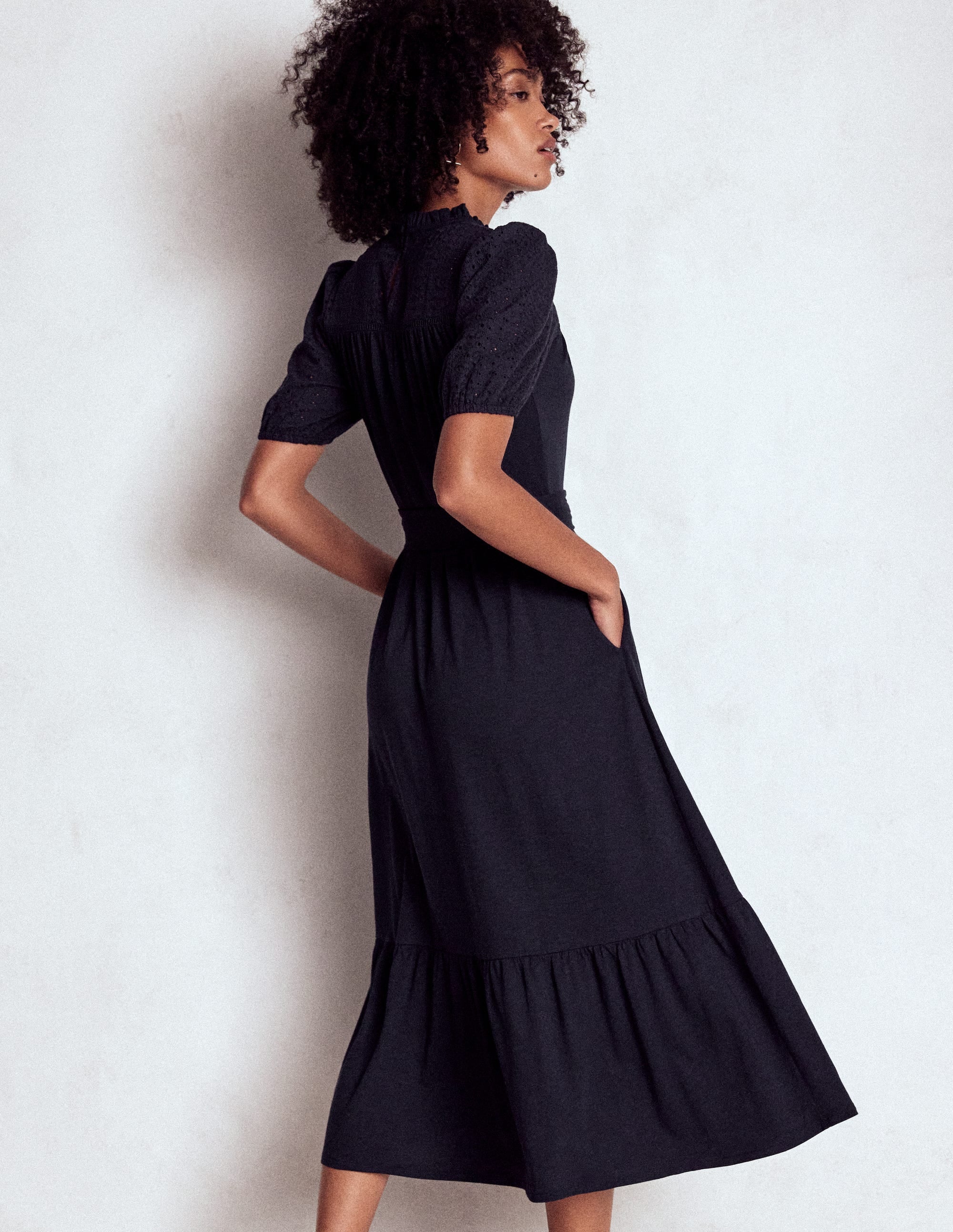 Lorelei Broderie Jersey Dress-Navy - Image 3