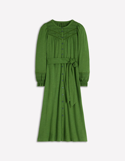 Pippa Broderie Jersey Dress-Promenade Green-6