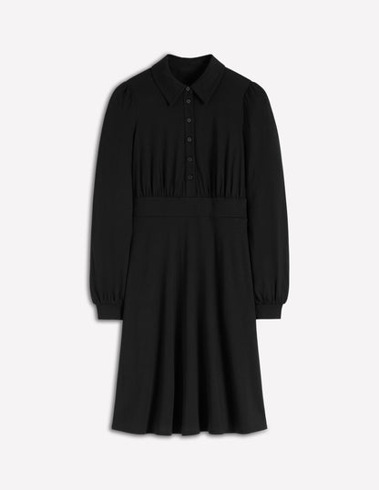 Orla Short Jersey Shirt Dress-Black-5