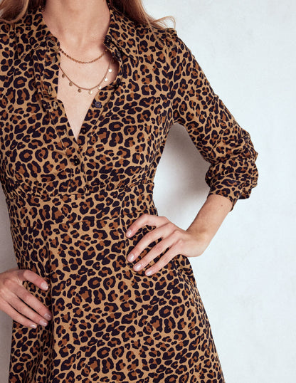 Orla Short Jersey Shirt Dress-Cheetah Pop-2