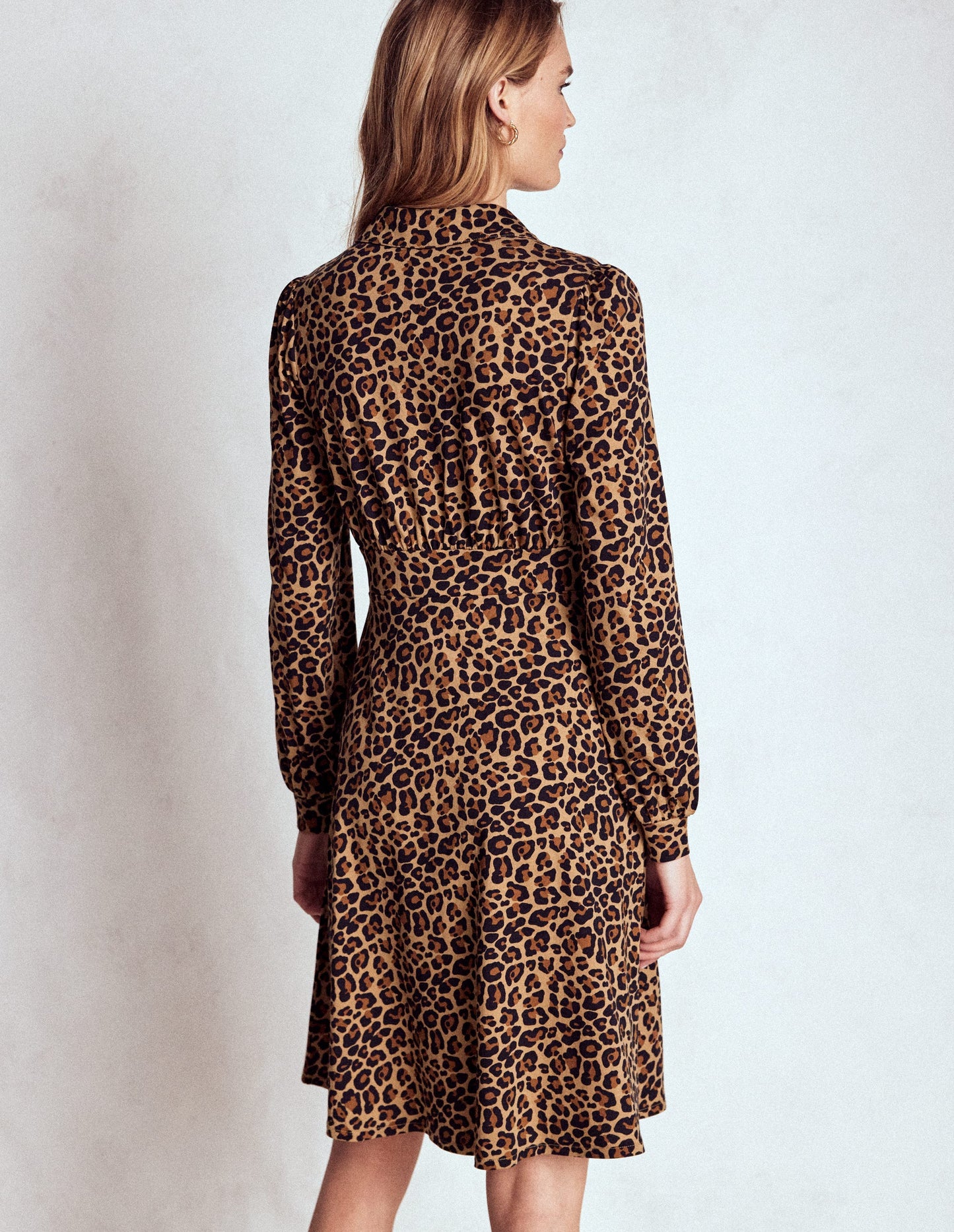 Orla Short Jersey Shirt Dress-Cheetah Pop