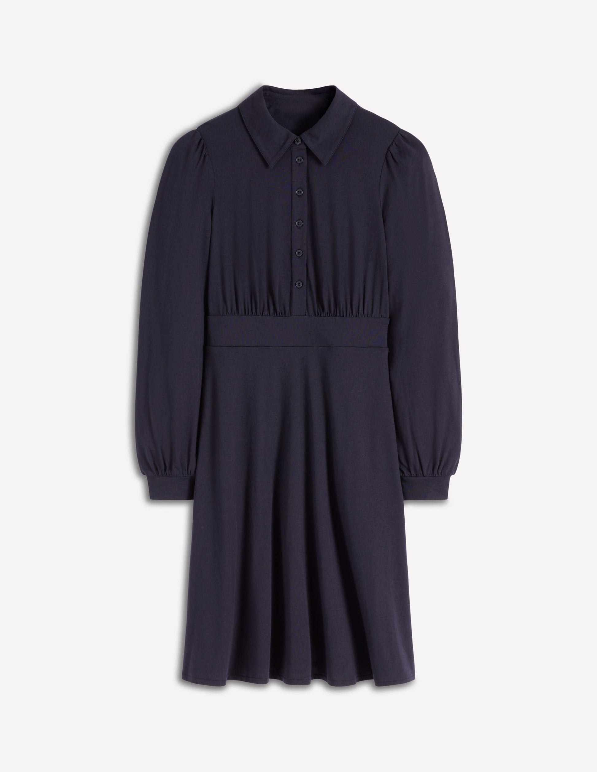 Orla Short Jersey Shirt Dress-Navy-5