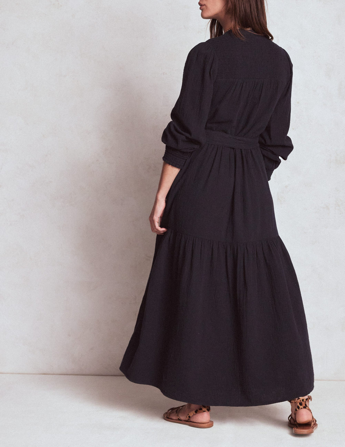 Cecily Double Cloth Midi Dress-Midnight Blue - Image 3