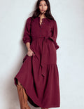 Cecily Double Cloth Midi Dress-Deep Wisteria
