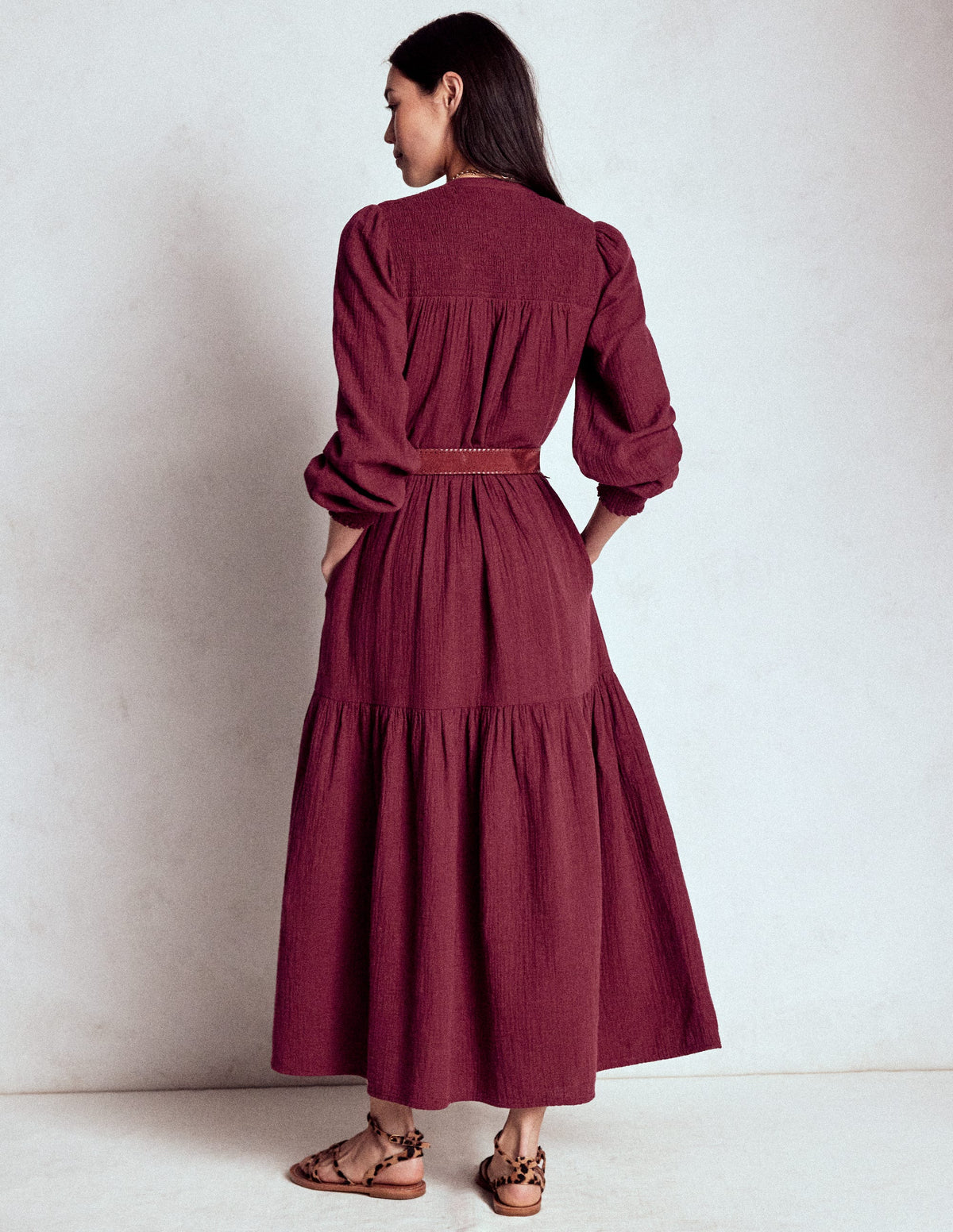 Cecily Double Cloth Midi Dress-Deep Wisteria - Image 3