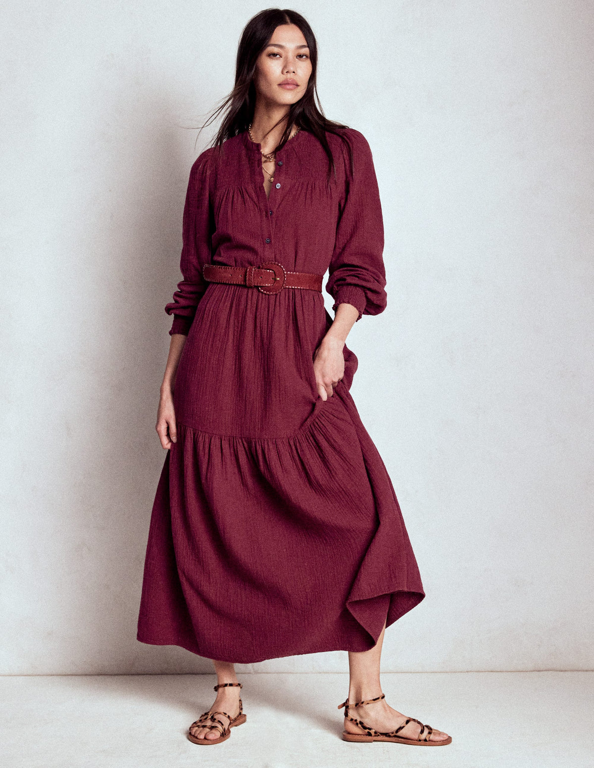 Cecily Double Cloth Midi Dress-Deep Wisteria - Image 5