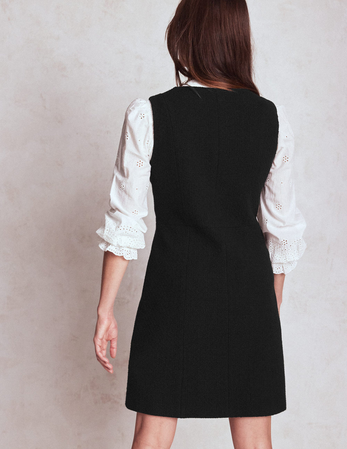 Cotton Texture Shift Dress-Black - Image 2