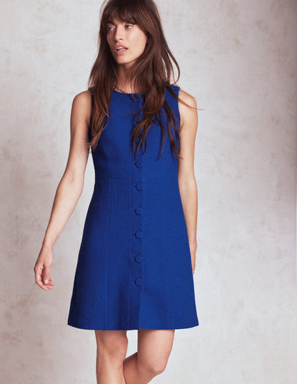 Cotton Texture Shift Dress-Gallery Blue-4