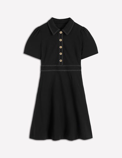 Nicolette Ponte Shirt Dress-Black-5