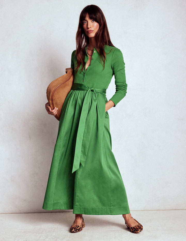 Button Detail Mix Dress-Fairway