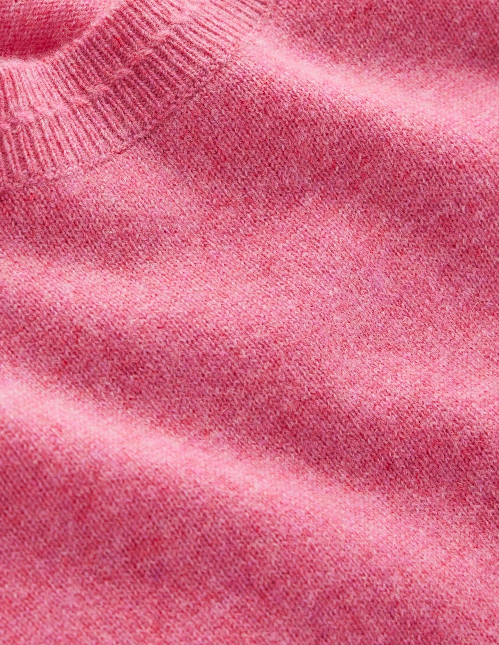 Eva Cashmere Crew Neck Jumper-Rose Pink Melange-6