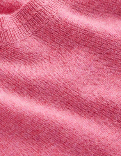 Eva Cashmere Crew Neck Jumper-Rose Pink Melange-6