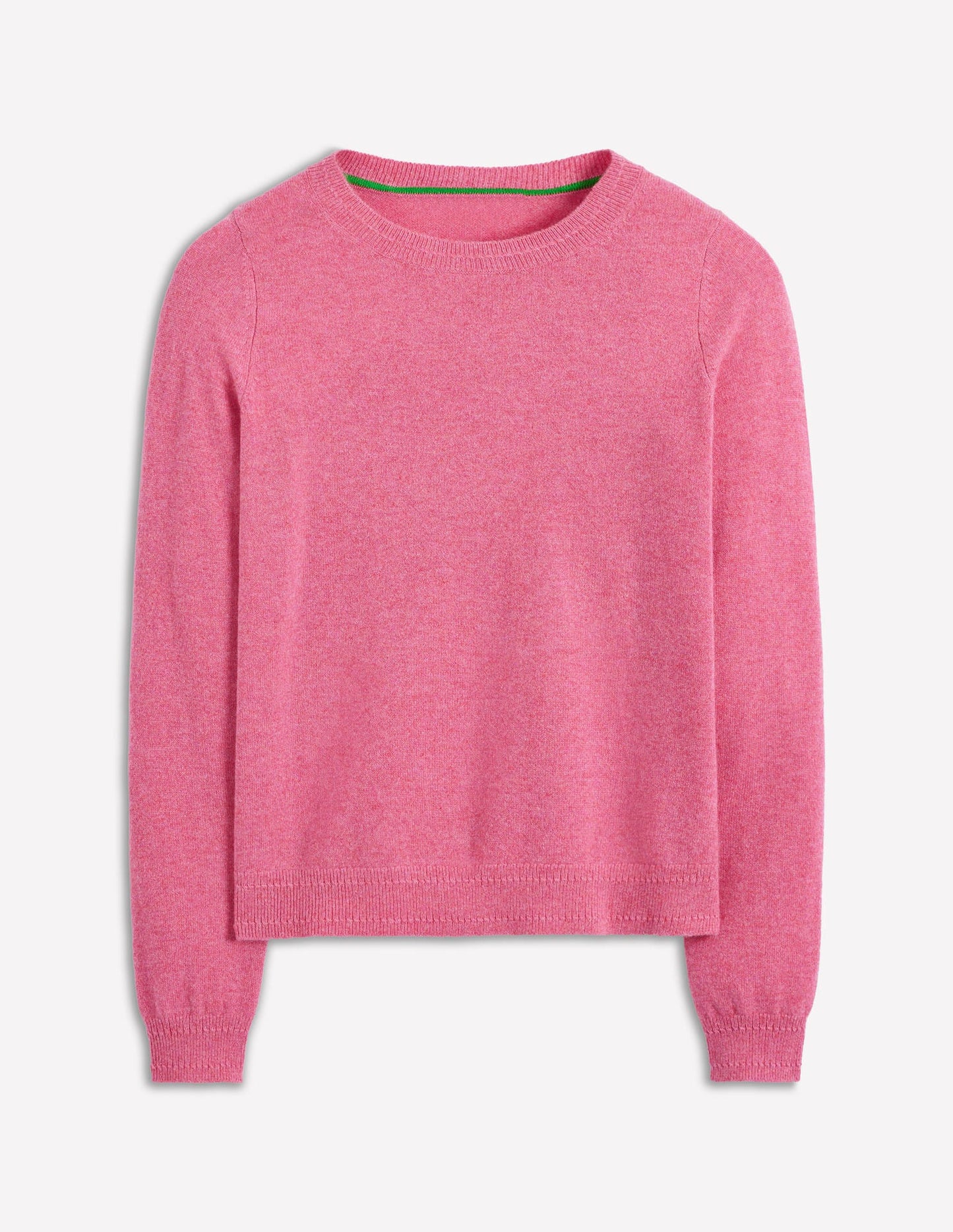 Eva Cashmere Crew Neck Jumper-Rose Pink Melange