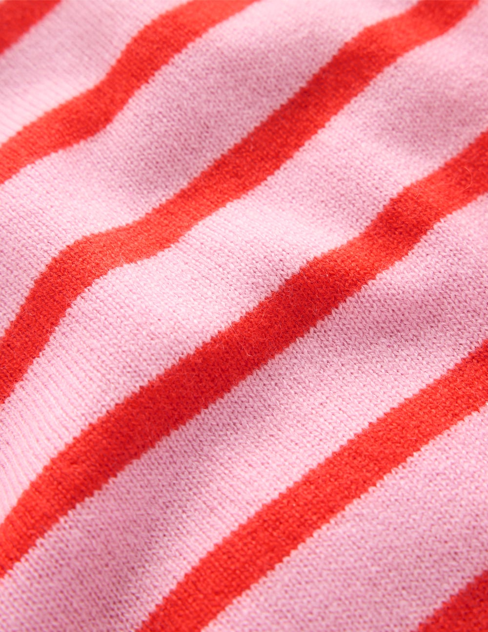 Eva Cashmere Crew Neck Jumper-Pink/ Orange Stripe