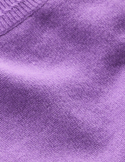 Eva Cashmere Crew Neck Jumper-Purple Topaz-6