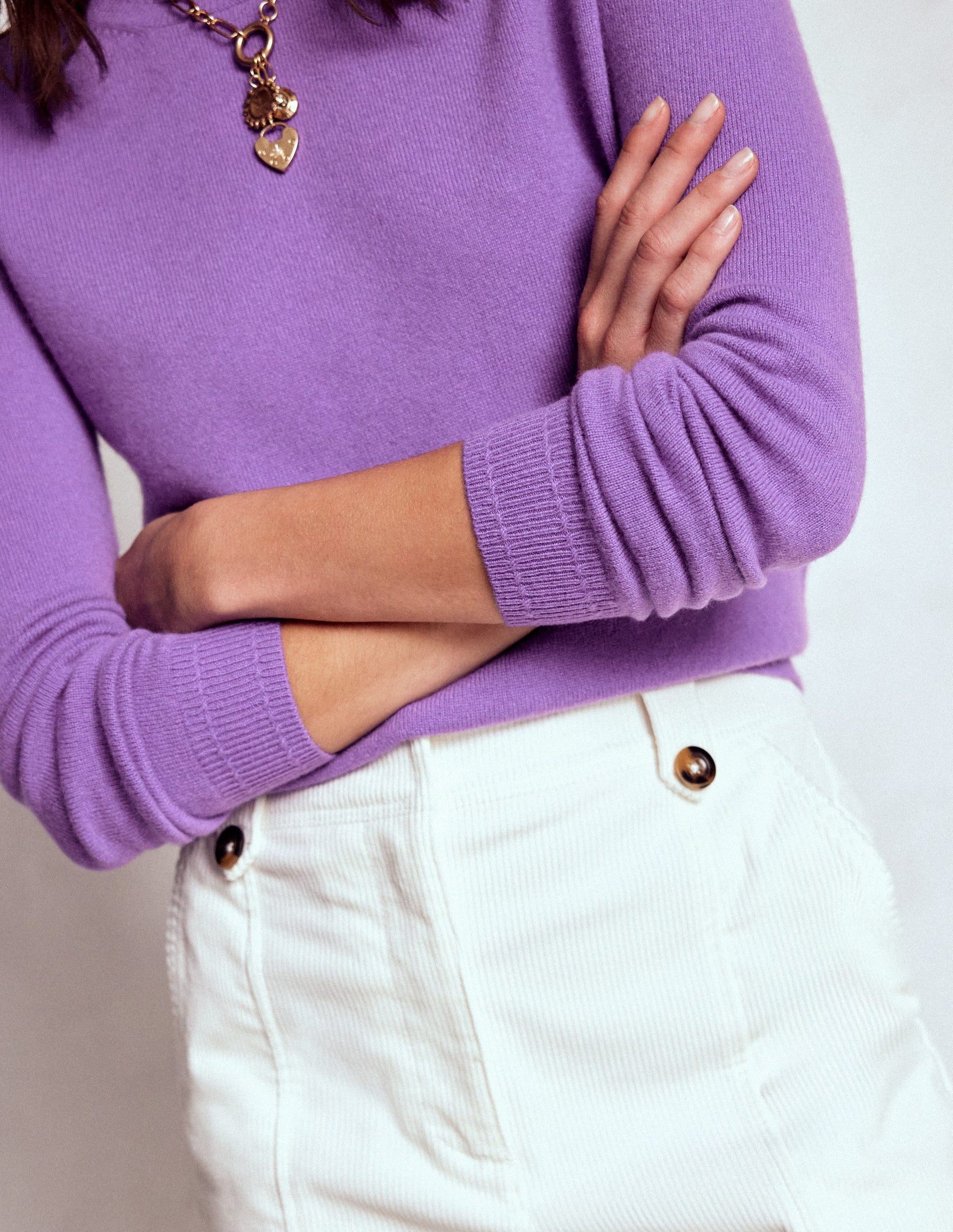 Eva Cashmere Crew Neck Jumper-Purple Topaz-2