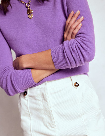 Eva Cashmere Crew Neck Jumper-Purple Topaz-2